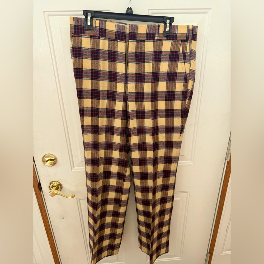 Vintage 60's & 70's Wool Retro Pants - Womens 14 - Thomson - Hippie Striped EUC